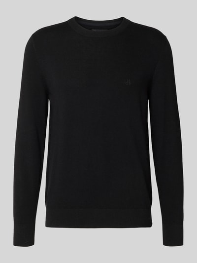 Marc O'Polo Sweter z dzianiny o kroju regular fit z mieszanki bawełny i żywej wełny Czarny 2