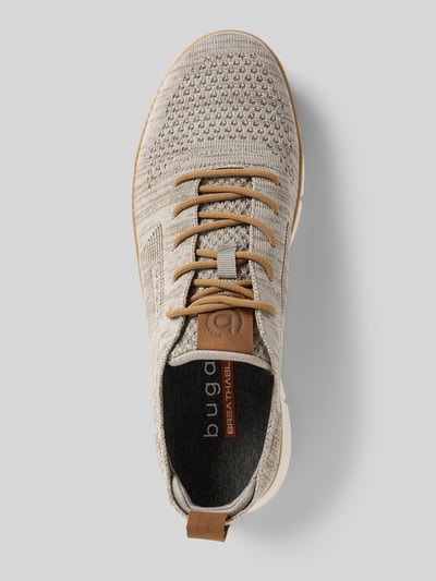 Produktfoto, Sneaker mit Label-Details Modell 'Pasadena' von bugatti in Beige, Textil, abgerundete Form, strukturierte Sohle, Draufsicht
