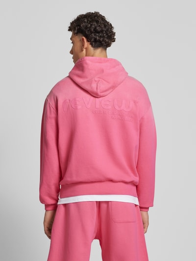 REVIEW Hoodie mit Label-Print Pink 5