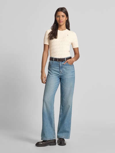 Tommy Hilfiger Regular Fit Strickpullover aus reiner Baumwolle Ecru 1
