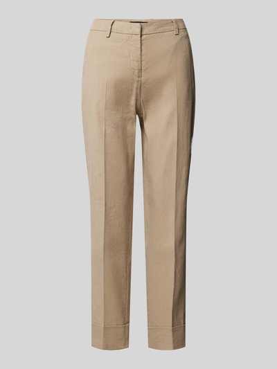 Cambio Regular Fit Leinenhose mit Gürtelschlaufen Modell 'KRYSTAL' Camel 2