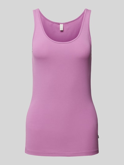 QS Tanktop met labeldetail Felroze - 2