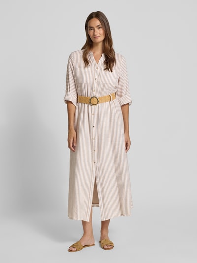 s.Oliver BLACK LABEL Tailliertes Freizeitkleid aus Leinen-Baumwoll-Mix Sand 4