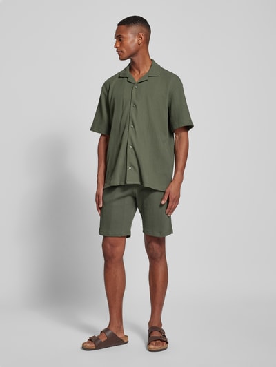 MCNEAL Regular Fit Shorts mit Strukturmuster Khaki 1