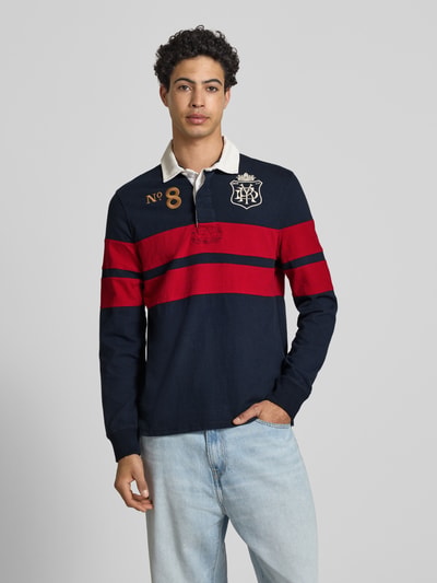 Superdry Regular Fit Rugby Shirt mit Logo- und Motiv-Stitching Marine 4