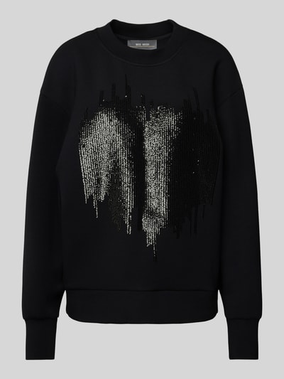 MOS MOSH Sweatshirt met pailletten, model 'Dakota' Zwart - 2