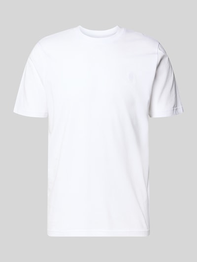 Produktfoto, Regular Fit T-Shirt mit Logo-Stitching von MCNEAL, męski t-shirt z bawełny, krój regular fit, wyhaftowane logo, okrągły dekolt, długość tyłu 70 cm w rozmiarze M