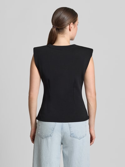 YAS Blouse met gelegde plooien model 'Pina' Zwart - 5