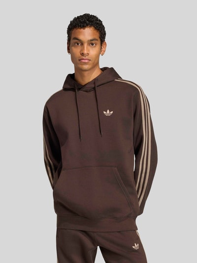 adidas Originals Bluza z kapturem o kroju relaxed fit z mieszanki bawełny Ciemnobrązowy 4