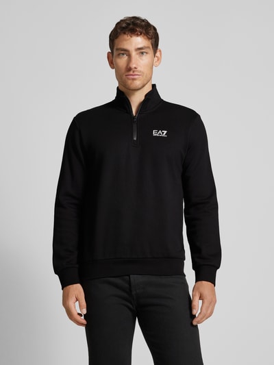 EA7 Emporio Armani Sweatshirt mit Troyer-Kragen Black 4