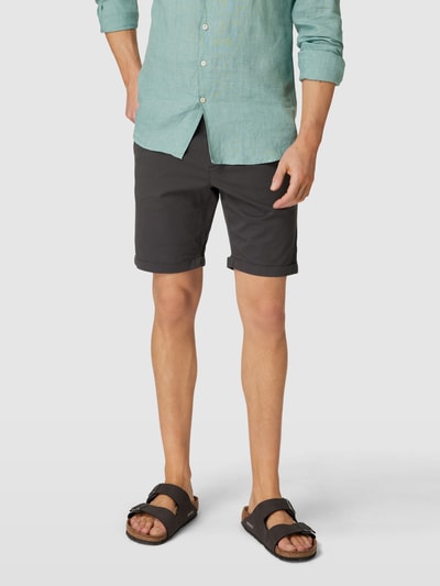 Knowledge Cotton Apparel Regular Fit Chino-Shorts mit Gesäßtaschen Anthrazit 4