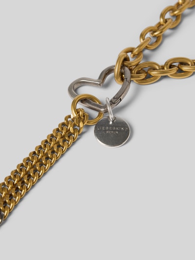 Produktfoto, dwukolorowy Bicolor-Taschenanhänger mit Label-Applikation Modell 'AUDREY' od LIEBESKIND BERLIN, karabińczyk, metalowe łańcuszki, wykończenie z połyskiem