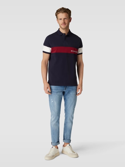 Tommy Hilfiger Poloshirt im Colour-Blocking-Design Marine 1