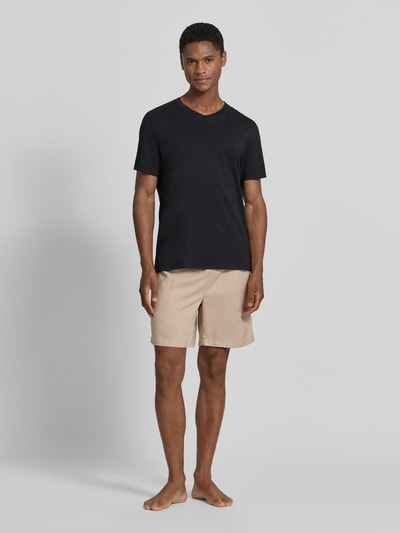 BOSS Regular Fir Sweatshorts aus Viskose-Leinen-Mix Modell 'FRESH SHORTS' Sand 1