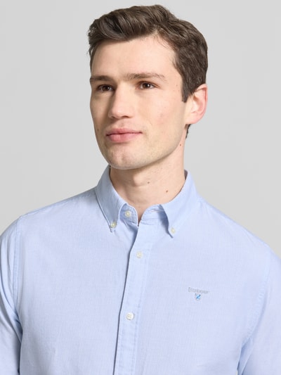 Barbour Krój tailored koszula casualowa z czystej bawełna model 'STRIPED OXFORD' Jasnoniebieski 3