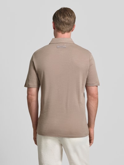 HUGO Slim Fit Poloshirt aus Lyocell-Leinen-Mix Modell 'DULINEN' Hellbraun 5