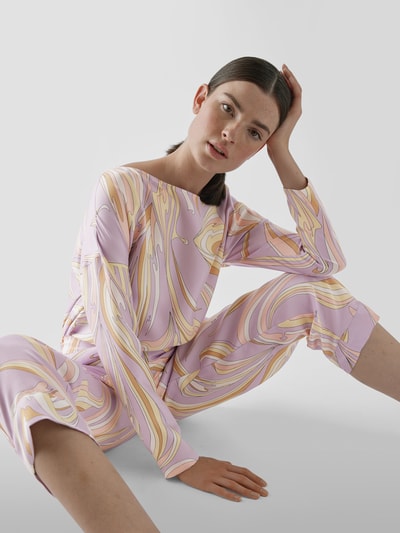 Emilio Pucci Seidentunika mit Muster Flieder 3