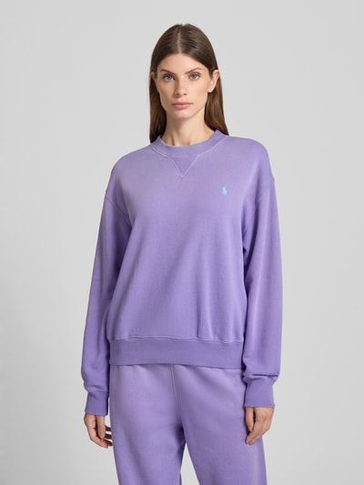 Polo Ralph Lauren Oversized Sweatshirt mit Label-Stitching Lila 4