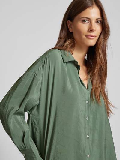 Only Blouse met overhemdkraag, model 'ZAZIMA' Olijfgroen - 3