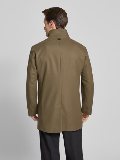 Strellson Regular fit lange jas met opstaande kraag, model 'Finchley' Olijfgroen - 5