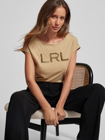 Lauren Ralph Lauren T-Shirt mit Label-Print Modell 'GRIETA' Camel 3