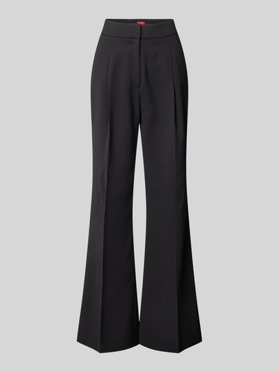 HUGO Flared cut stoffen broek met persplooien, model 'Hamaia' Zwart - 2