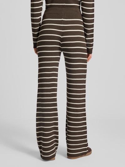 VILLA SOPHIE Stoffen broek met elastische band, model 'NURIA' Donkerbruin - 5