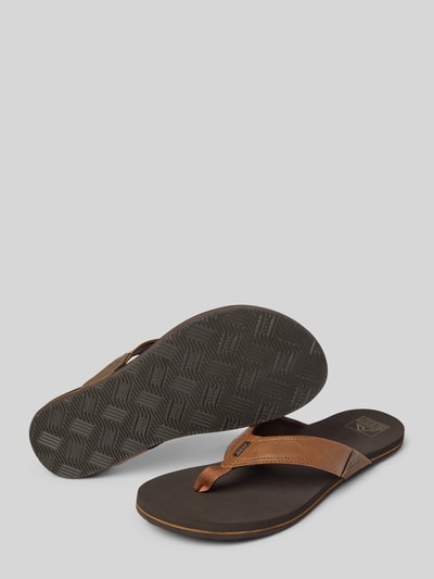 REEF Teenslippers met labeldetail, model 'Newport' Lichtbruin - 4