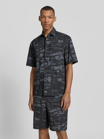 BOSS Green Relaxed Fit Freizeithemd mit Kentkragen Modell 'ST_GLOBE PRINT S' Black 4