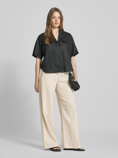Milano Italy Linnen broek met elastische band Beige - 1