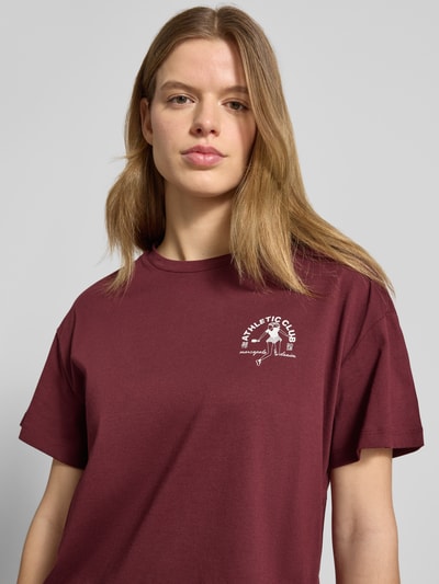 Marc O'Polo DENIM Regular Fit T-Shirt aus reiner Baumwolle Bordeaux 3