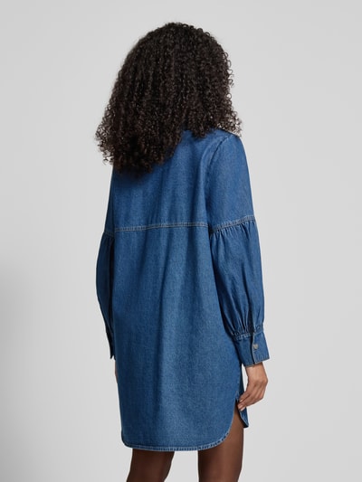 Jake*s Casual Knielange jeansjurk met borstzak Donkerblauw - 5