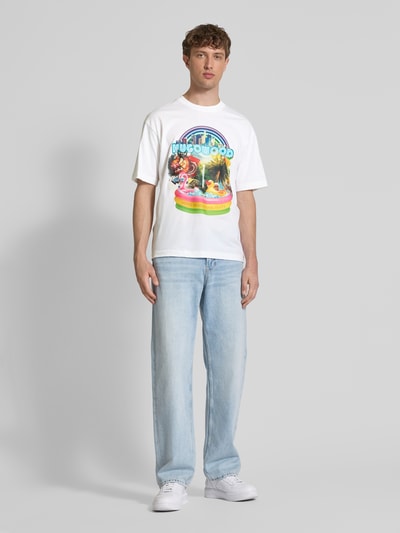 HUGO T-Shirt mit Label-Print Modell 'Duwood' Weiss 1