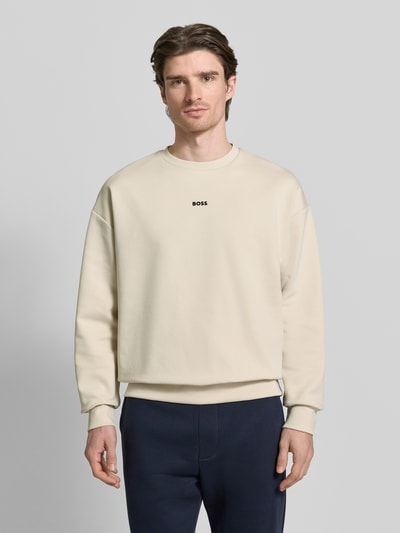 BOSS Green Bluza o kroju regular fit z mieszanki bawełny model „STENSON” Piaskowy 4