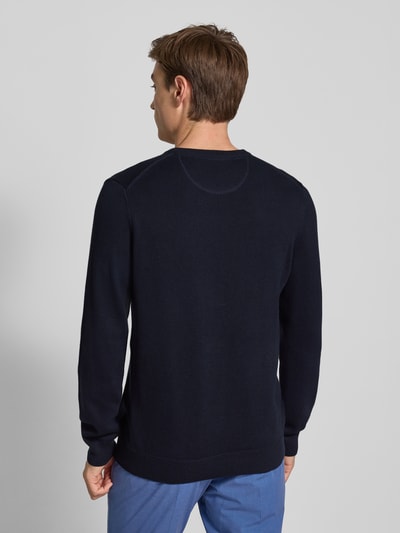 Christian Berg Men Gebreide pullover met ribboorden Marineblauw - 5