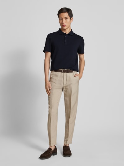 Strellson Poloshirt mit Strukturmuster Modell 'Fisher' Dunkelblau 1