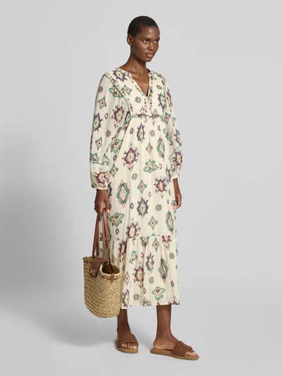 ba&sh Maxikleid im Allover-Look Modell 'OELIA' Ecru 1