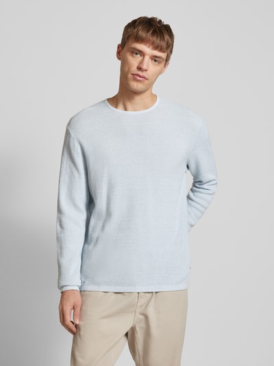 Jack & Jones Strickpullover mit gerippten Abschlüssen Modell 'GEORGE' Hellblau Melange 4