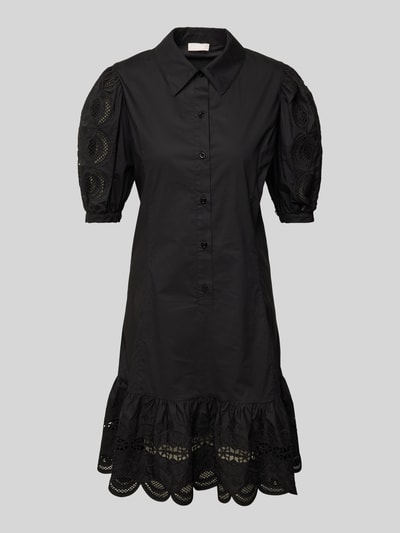 Liu Jo White Knielanges Hemdblusenkleid mit Volants Black 2