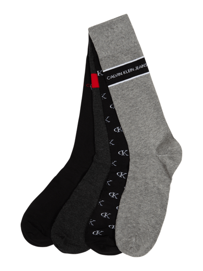 CK Calvin Klein Socken mit Stretch-Anteil im 4er-Pack  Black 1