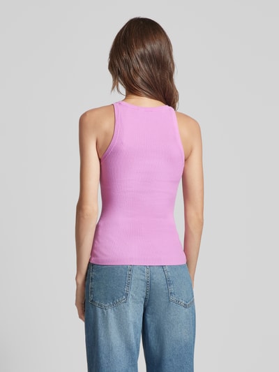 Mango Slim Fit Tanktop in Ripp-Optik Modell 'RIRI' Pink 5