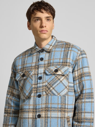 Redefined Rebel Regular fit overhemdjack met kentkraag, model 'Rian' Lichtblauw - 3