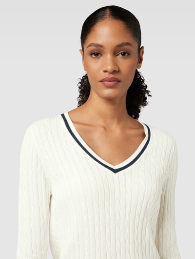 Montego Strickpullover mit V-Ausschnitt Offwhite 3