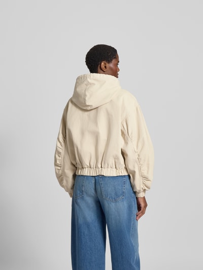 ROTATE Cropped Jacke mit Kapuze Ecru 5