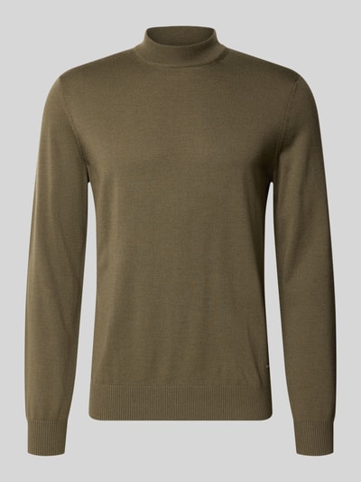 Produktfoto, olijfgroene regular fit pullover uit pure scheerwol model 'Davide' van JOOP! collectie, Heren pullover