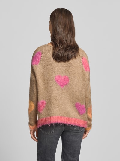 miss goodlife Oversized linnen pullover met alpaca in gebreide look Zand - 5