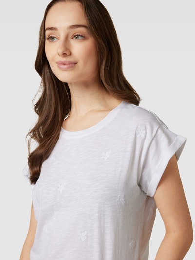 Jake*s Casual T-shirt met vaste mouwomslagen Wit - 3