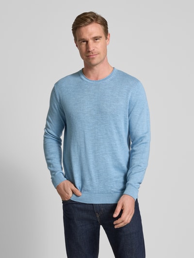 Baldessarini Strickpullover mit Leinen-Anteil Modell 'Kevin' Bleu 4