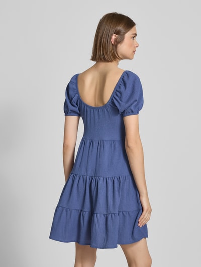 Review Mini-jurk in laagjeslook Rookblauw - 5