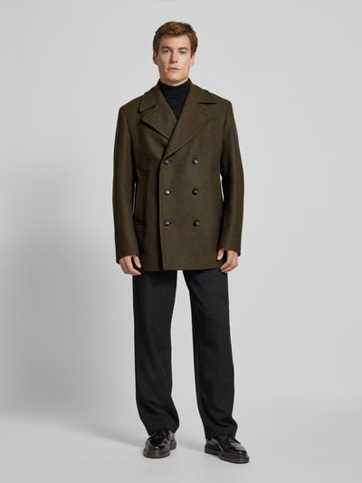 BOSS Trenchcoat met reverskraag, model 'Clay' Middenbruin - 1